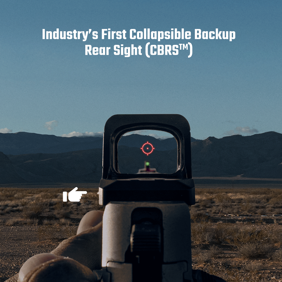 Osight XE Collapsible Backup Rear Sight with Red Dot Reticle for Target Shooting
