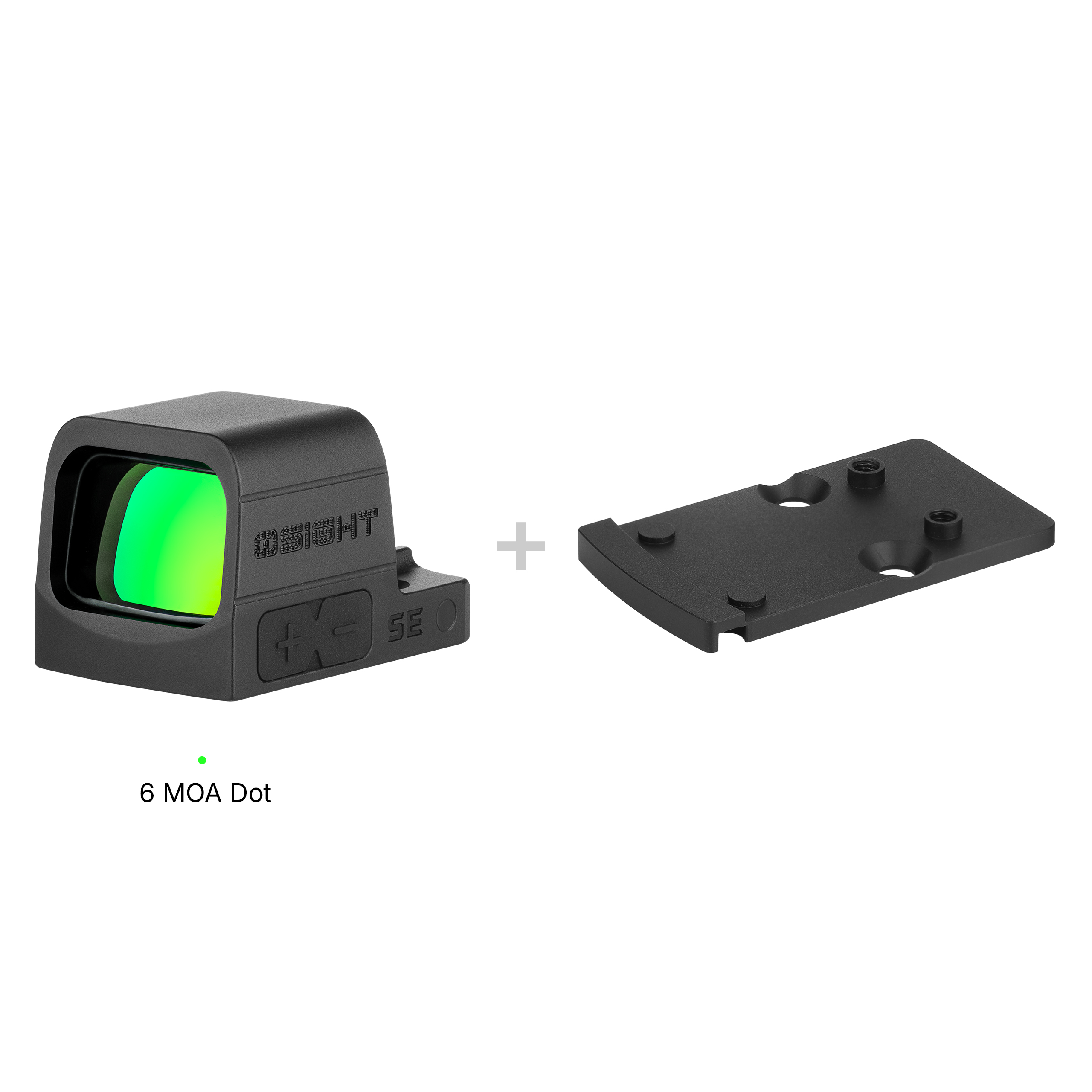 Osight Black SE 6 MOA Green Dot Sight and Mount Plate for Pistol Aiming and Shooting