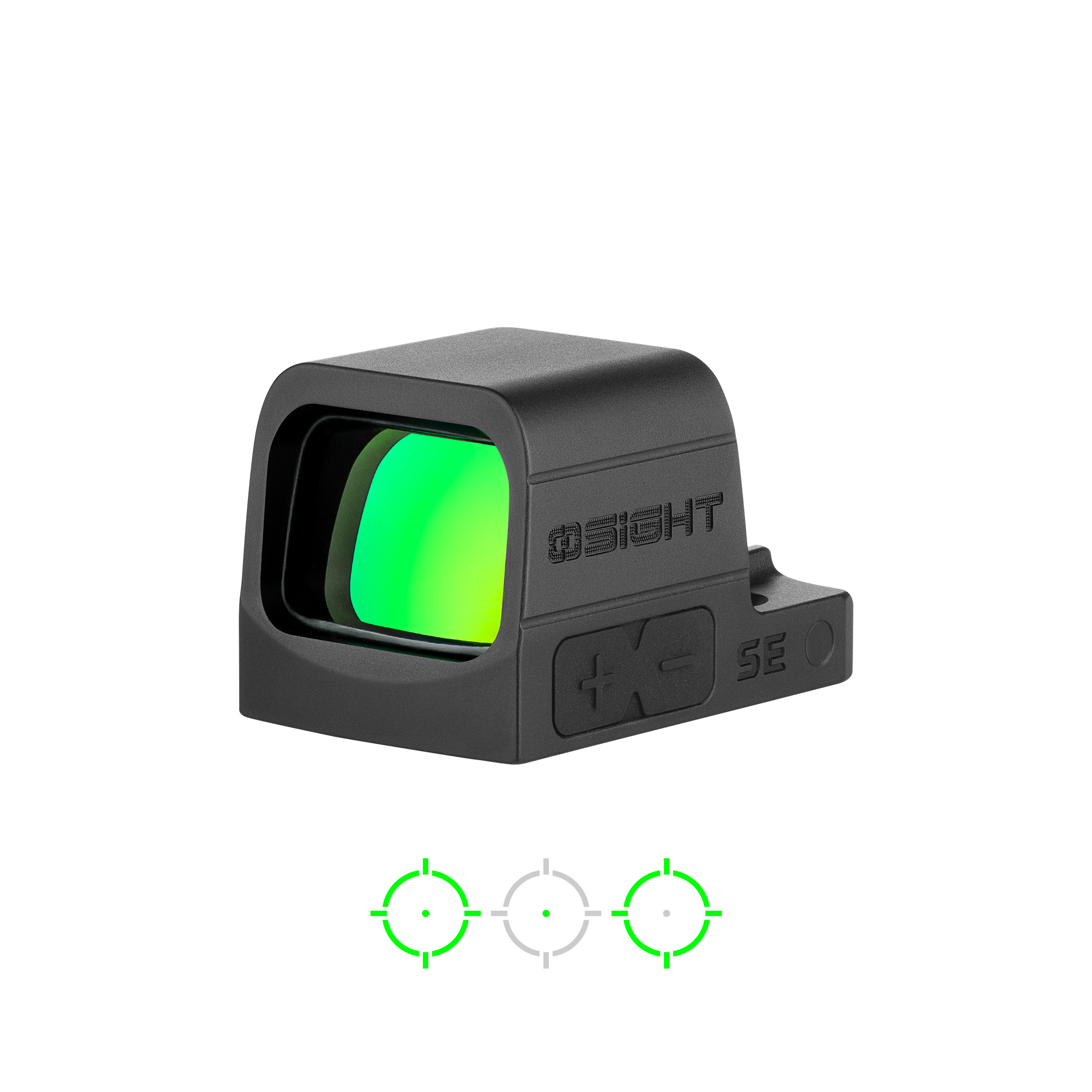 Osight Black Osight SE Red Dot Sight Side View with Green Dot Reticle and Windage Adjustment for Hunting