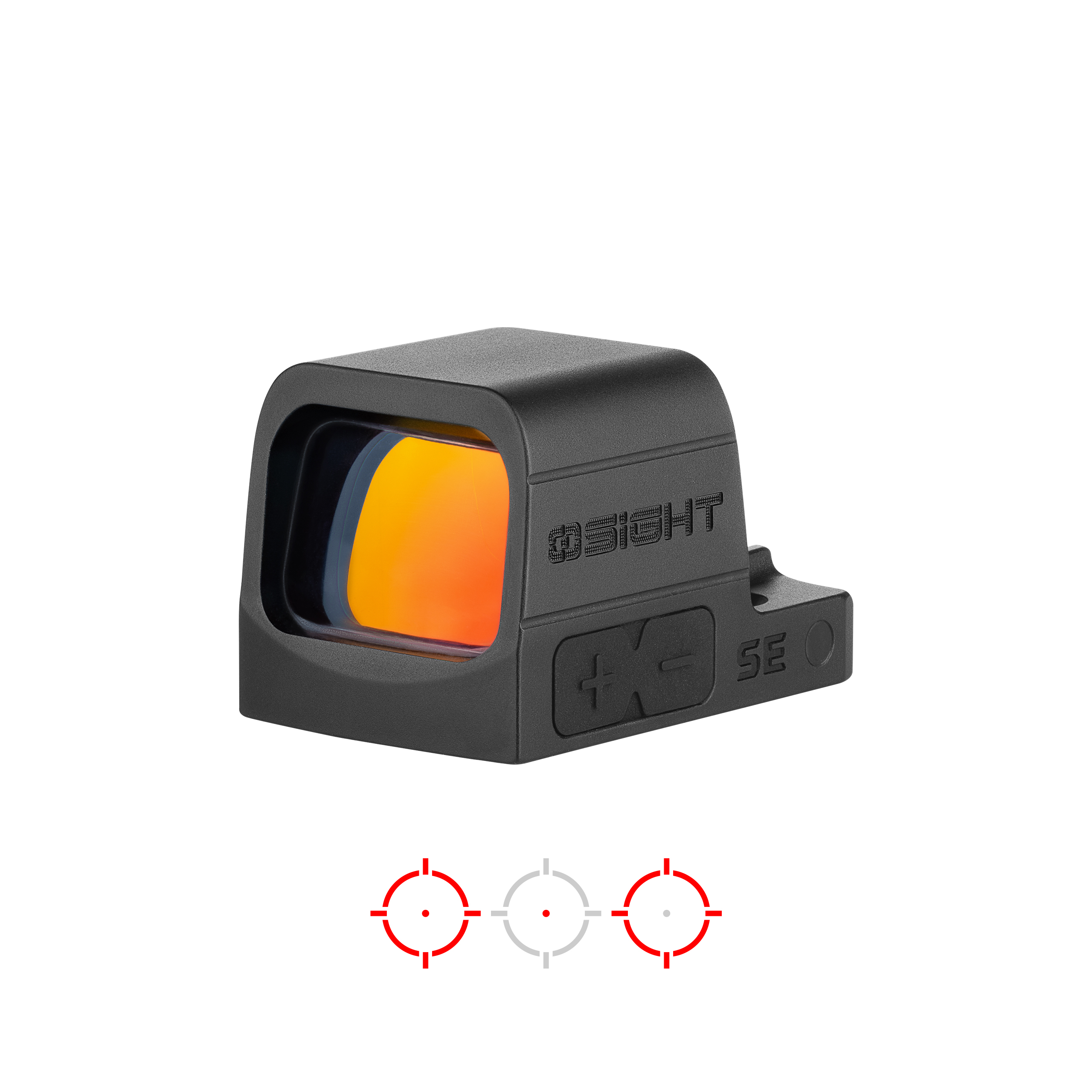 Osight Black Osight SE 6MOA GN Red Dot Sight Angled View with Brightness Controls for Precision Shooting
