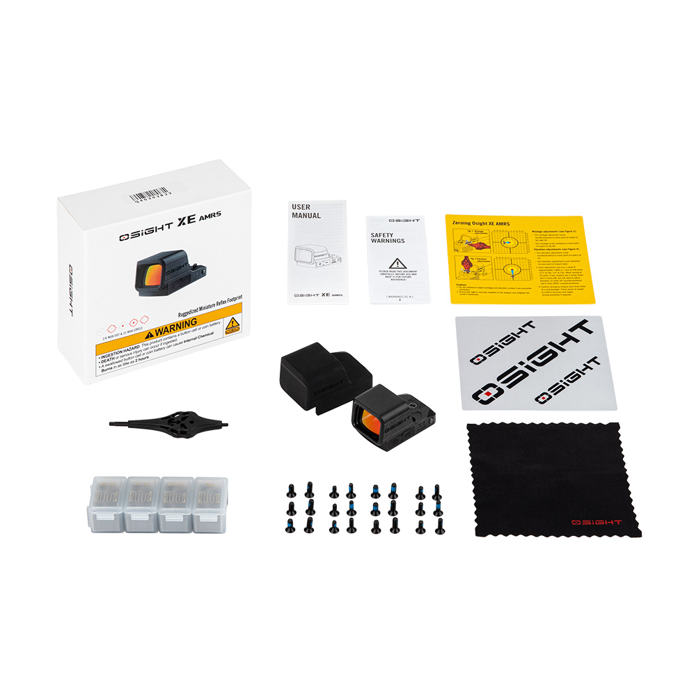 Osight XE AMRS Red Dot Sight Kit with Manual, Tools, and Accessories for Shooting Sports