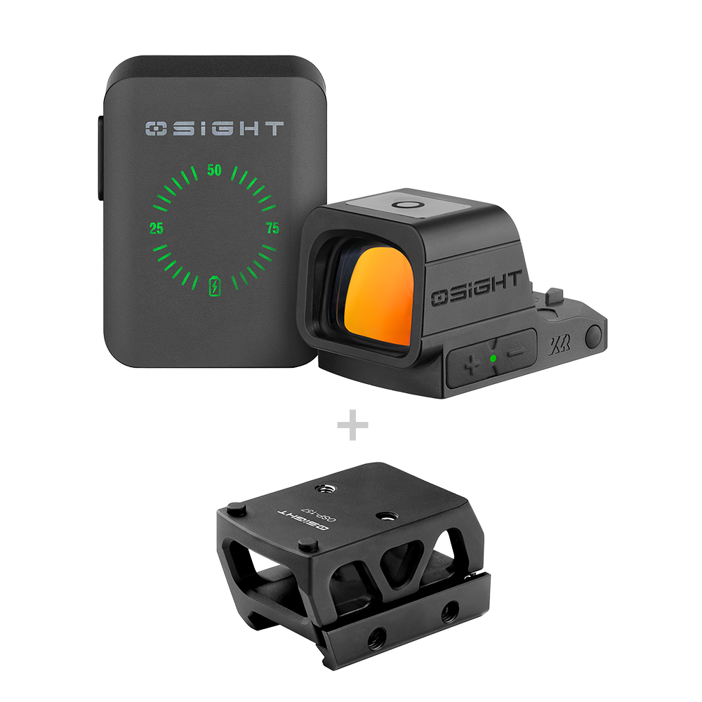 OSIGHT red dot sight with wireless charging case and rail mount kit